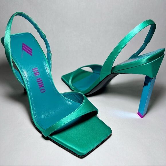 The Attico Ginger Slingback Sandals in Emerald - Picture 2 of 7